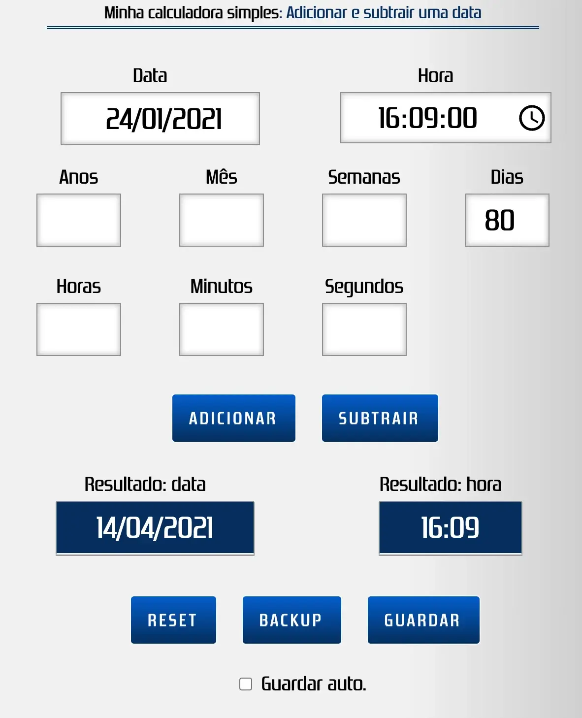 Adicionar data