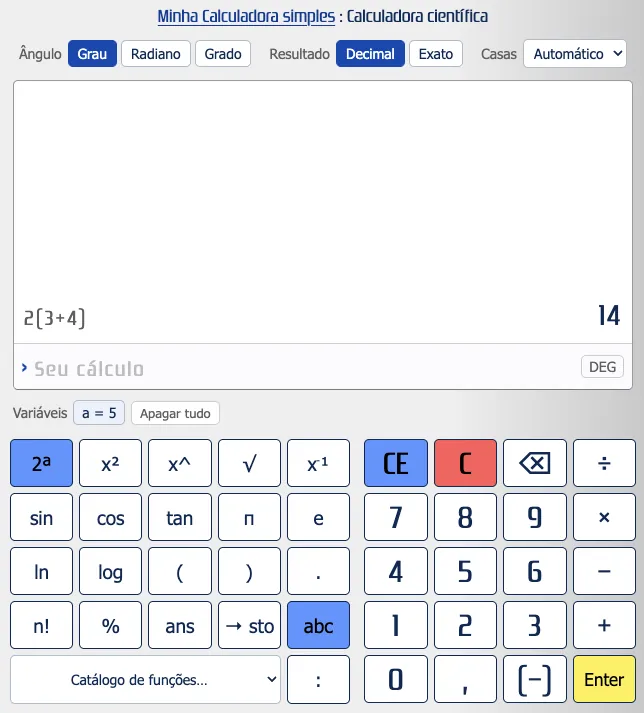 Multiplicação implícita na calculadora científica