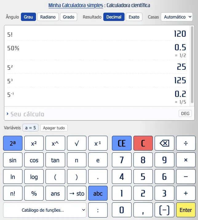 Os sufixos na calculadora científica