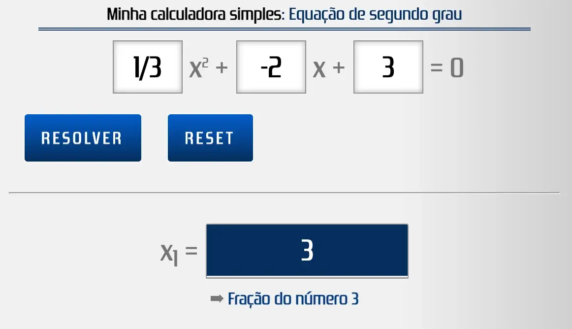 Um resultado para uma equação do segundo grau