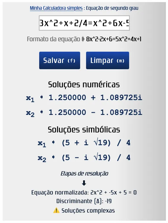 Equação do segundo grau com uma fração