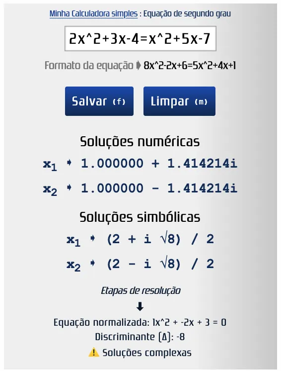 Resolver uma equação do segundo grau