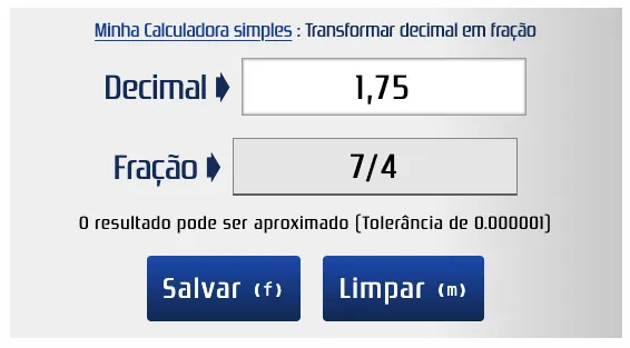Converter 1,75 em fração = 7/4