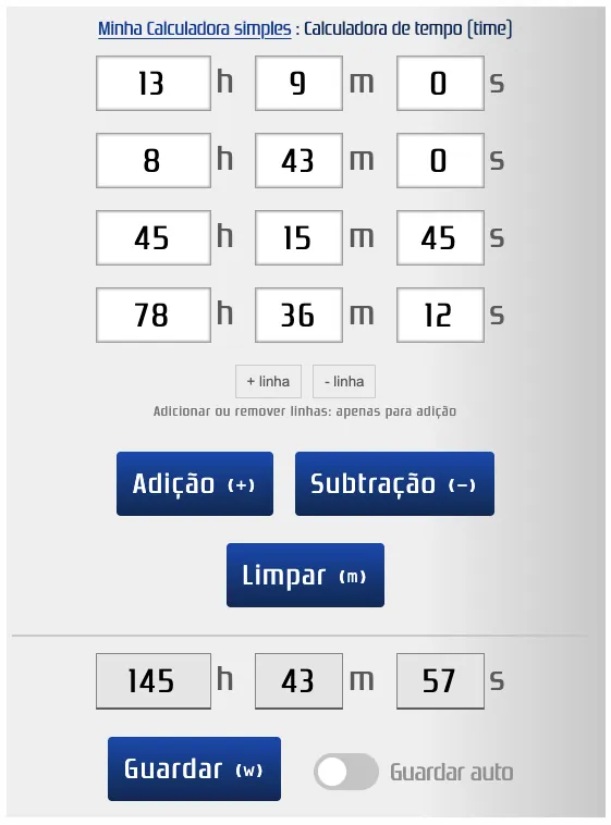 Somar várias linhas de tempo
