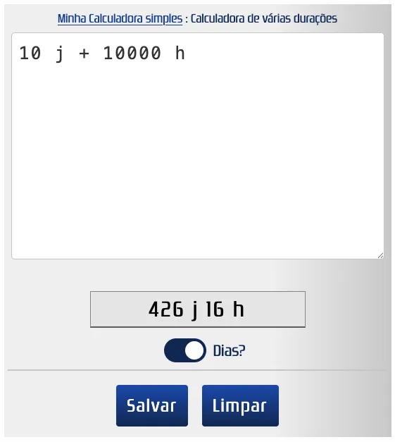 Resultado sem os dias